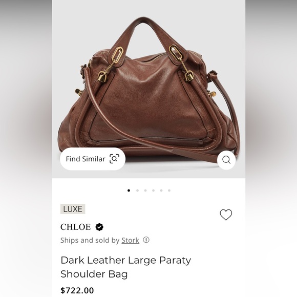 Chloe paraty 2-way large bag work bag glossy brown leather shoulder strap gold - Picture 9 of 16